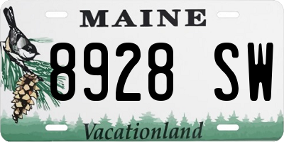 ME license plate 8928SW