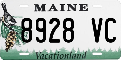 ME license plate 8928VC
