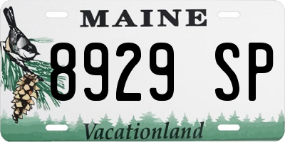 ME license plate 8929SP