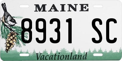 ME license plate 8931SC