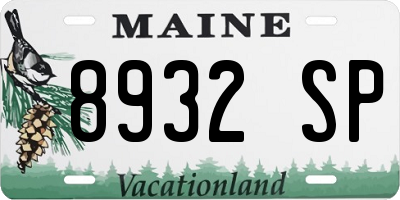 ME license plate 8932SP