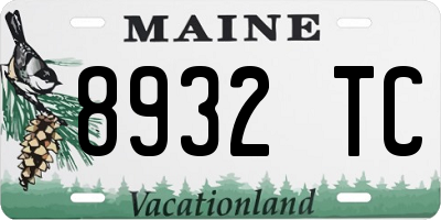 ME license plate 8932TC