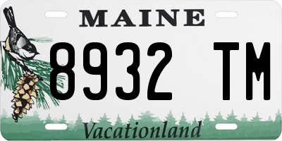 ME license plate 8932TM