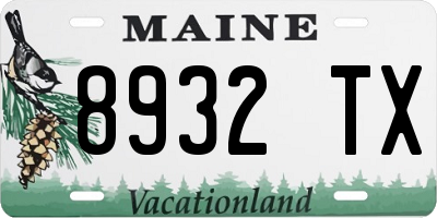 ME license plate 8932TX