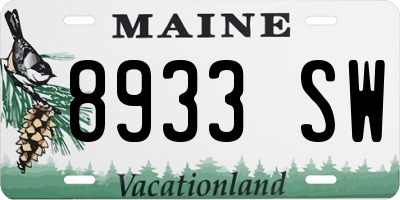 ME license plate 8933SW