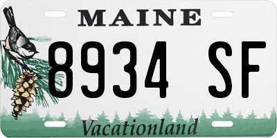 ME license plate 8934SF