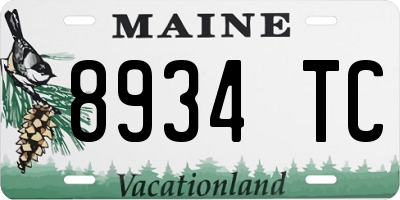 ME license plate 8934TC