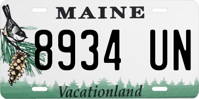 ME license plate 8934UN