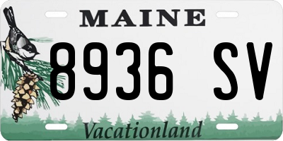 ME license plate 8936SV