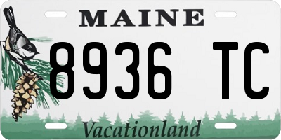 ME license plate 8936TC
