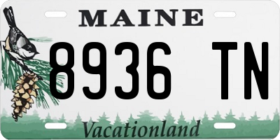 ME license plate 8936TN