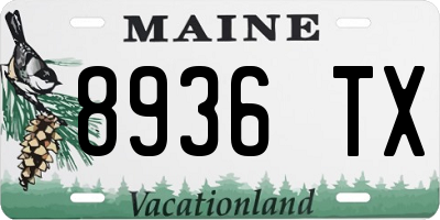 ME license plate 8936TX