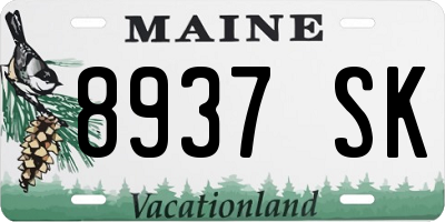 ME license plate 8937SK