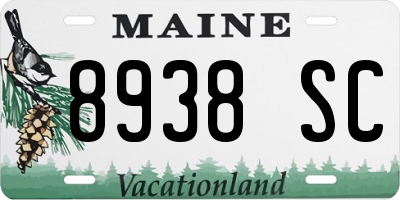 ME license plate 8938SC