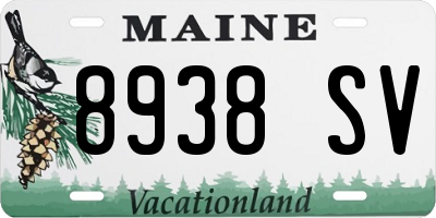ME license plate 8938SV
