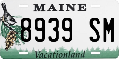 ME license plate 8939SM