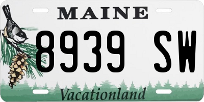 ME license plate 8939SW
