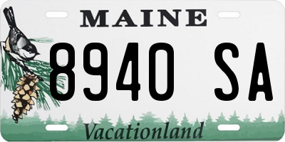 ME license plate 8940SA