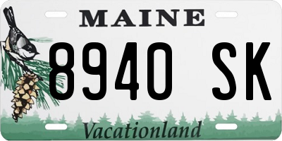 ME license plate 8940SK