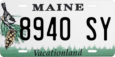 ME license plate 8940SY