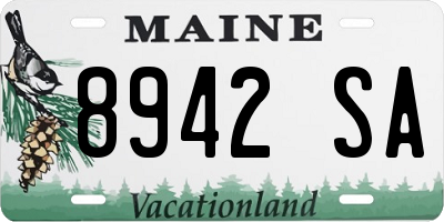 ME license plate 8942SA