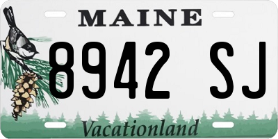 ME license plate 8942SJ
