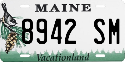 ME license plate 8942SM