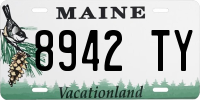 ME license plate 8942TY