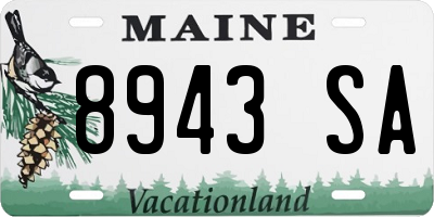 ME license plate 8943SA