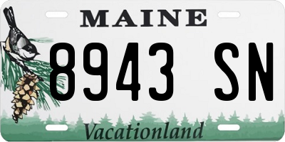 ME license plate 8943SN