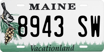 ME license plate 8943SW