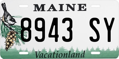 ME license plate 8943SY