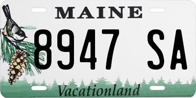 ME license plate 8947SA