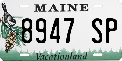 ME license plate 8947SP