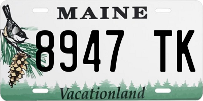 ME license plate 8947TK