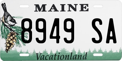 ME license plate 8949SA