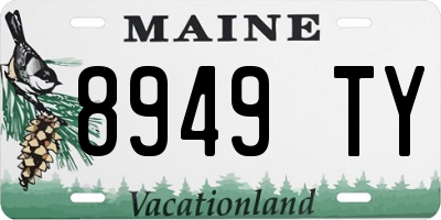 ME license plate 8949TY