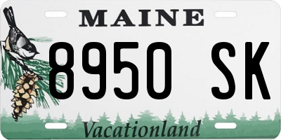 ME license plate 8950SK