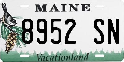 ME license plate 8952SN