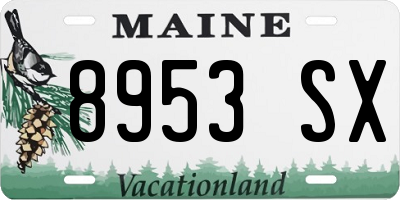 ME license plate 8953SX