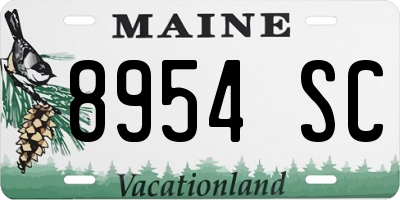 ME license plate 8954SC