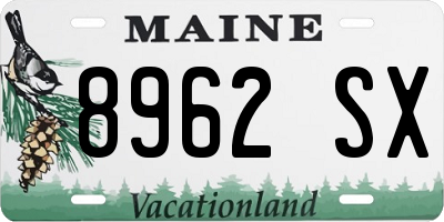 ME license plate 8962SX