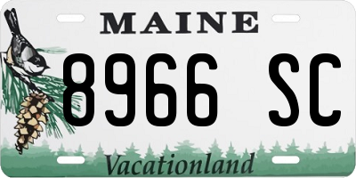 ME license plate 8966SC