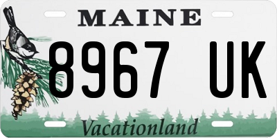 ME license plate 8967UK
