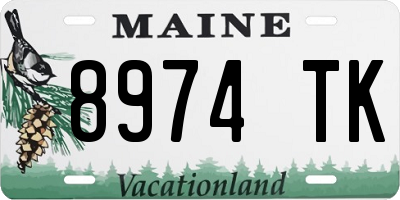 ME license plate 8974TK