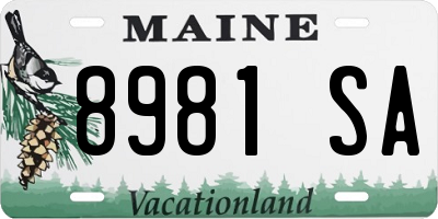 ME license plate 8981SA