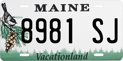 ME license plate 8981SJ