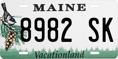 ME license plate 8982SK