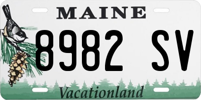 ME license plate 8982SV