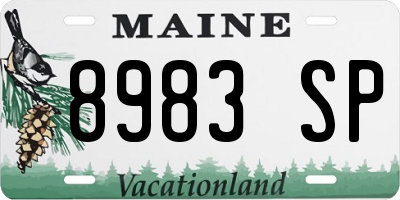ME license plate 8983SP